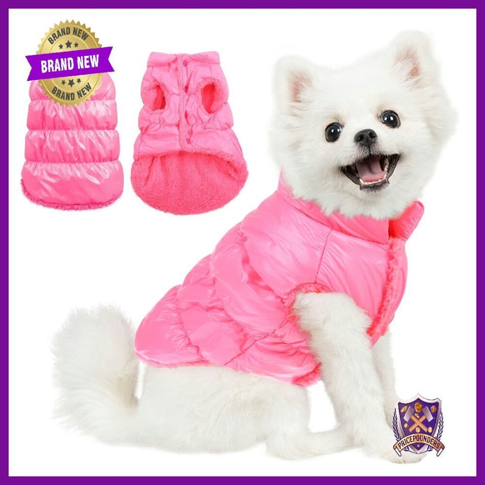Waterproof Dog Puffer Jacket Small Fleece Winter Coat Windproof Vest